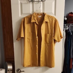 Yellow Short Sleeve Button-Up Shirt
